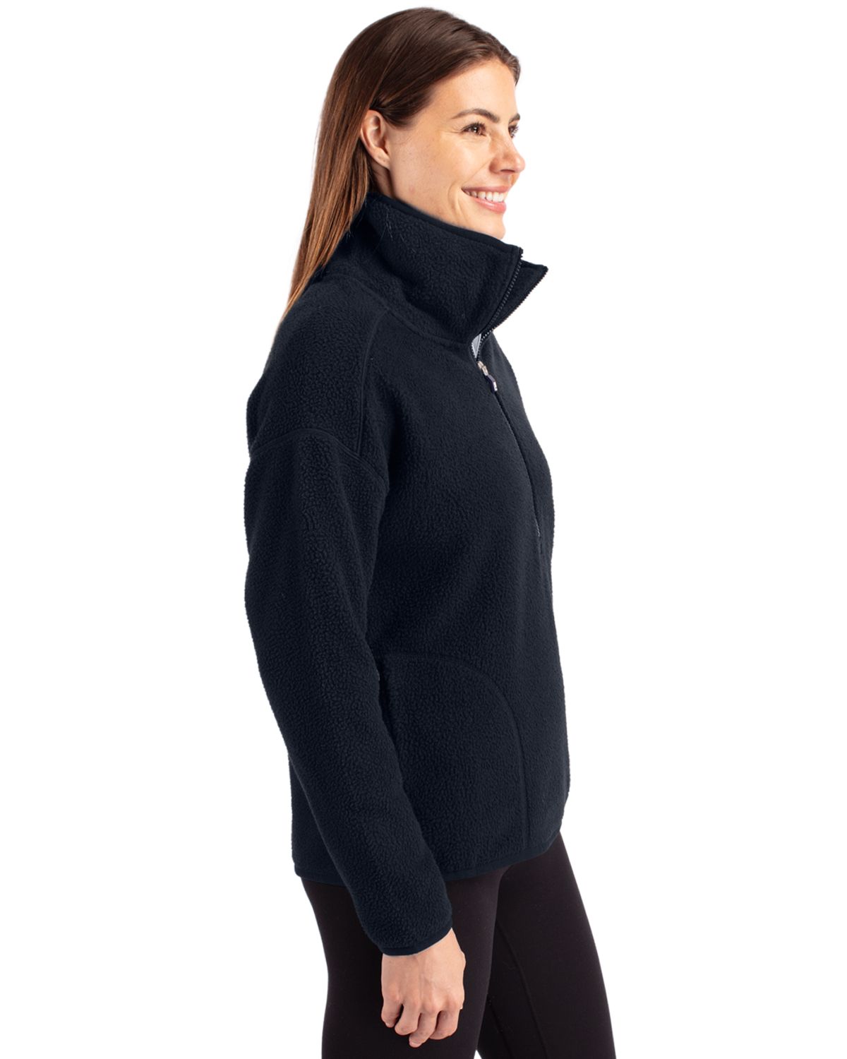 Cutter & Buck Women's Cascade Epic Comfort Recycled Sherpa Fleece Pullover Jacket-4