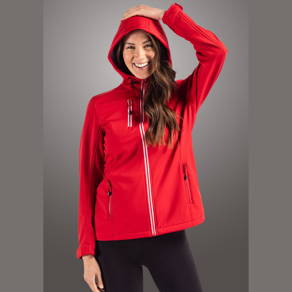 Clique Women's Telemark Recycled Stretch Softshell Full Zip Hooded Jacket-1