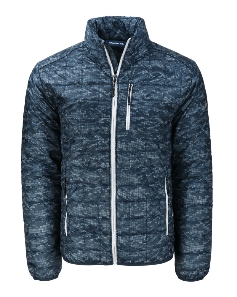Cutter & Buck Men's Rainier Recycled Insulated Printed Puffer Full Zip Jacket-3