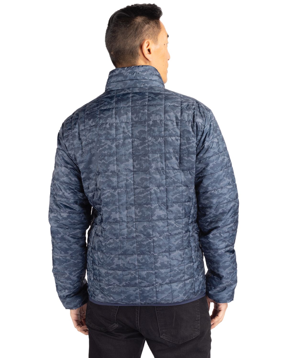 Cutter & Buck Men's Rainier Recycled Insulated Printed Puffer Full Zip Jacket-5
