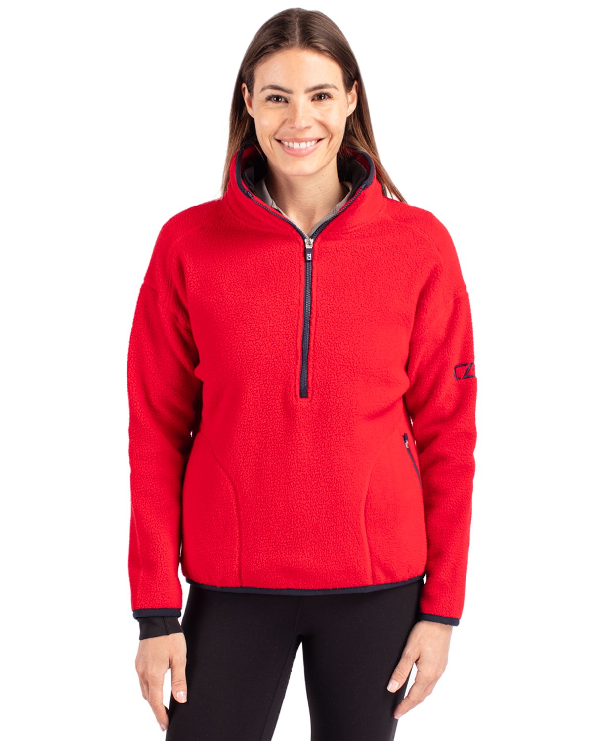 Cutter & Buck Women's Cascade Epic Comfort Recycled Sherpa Fleece Pullover Jacket-5