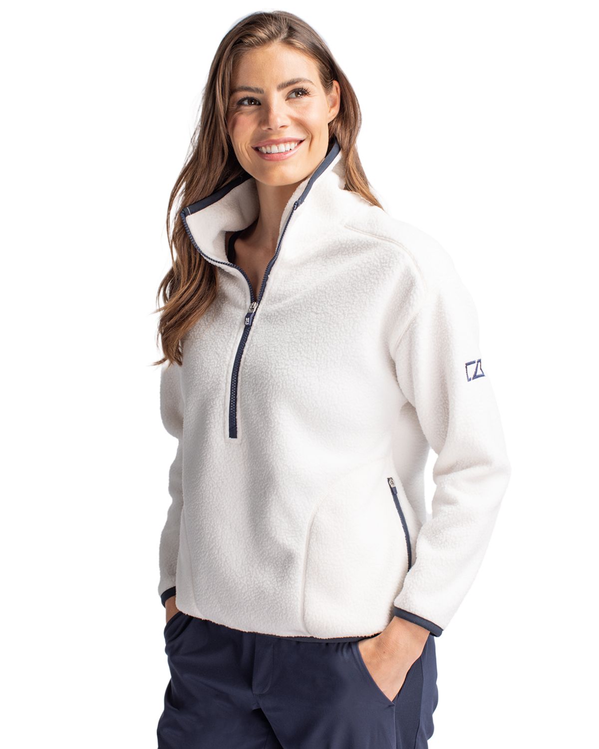 Cutter & Buck Women's Cascade Epic Comfort Recycled Sherpa Fleece Pullover Jacket-7
