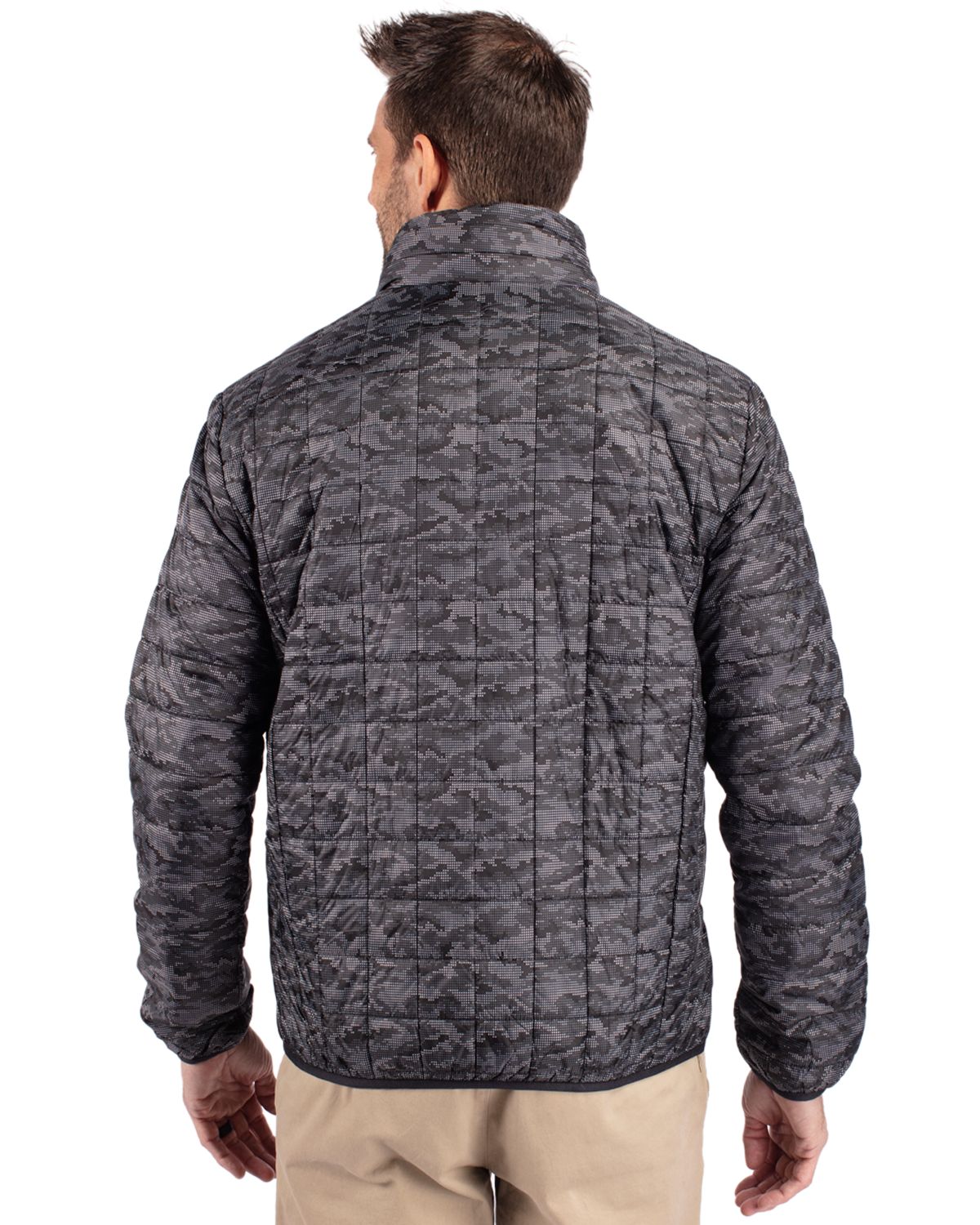 Cutter & Buck Men's Rainier Recycled Insulated Printed Puffer Full Zip Jacket-8