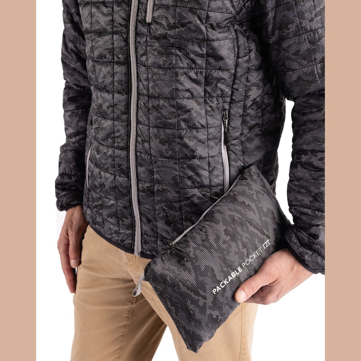 Cutter & Buck Men's Rainier Recycled Insulated Printed Puffer Full Zip Jacket-10