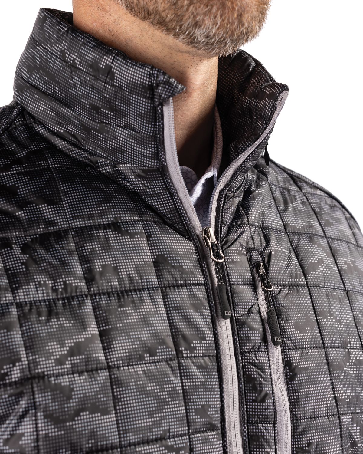 Cutter & Buck Men's Rainier Recycled Insulated Printed Puffer Full Zip Jacket-13