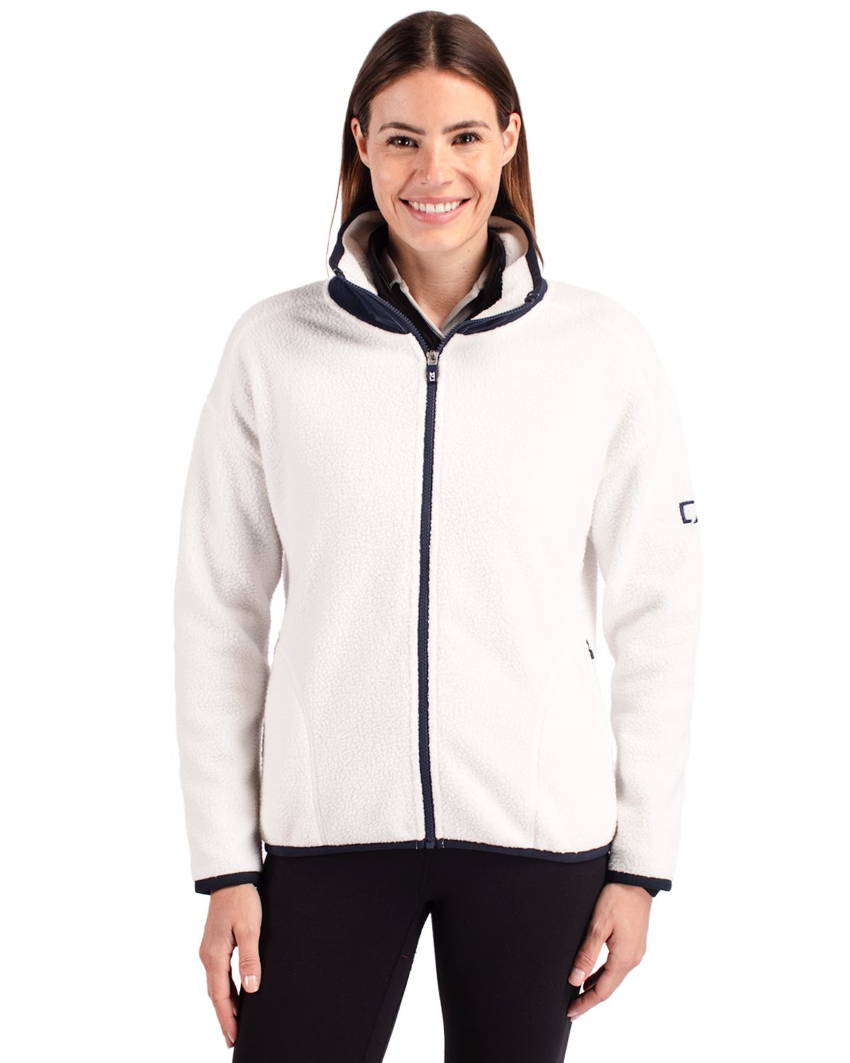 Cutter & Buck Women's Cascade Epic Comfort Recycled Sherpa Fleece Full Zip Jacket-1