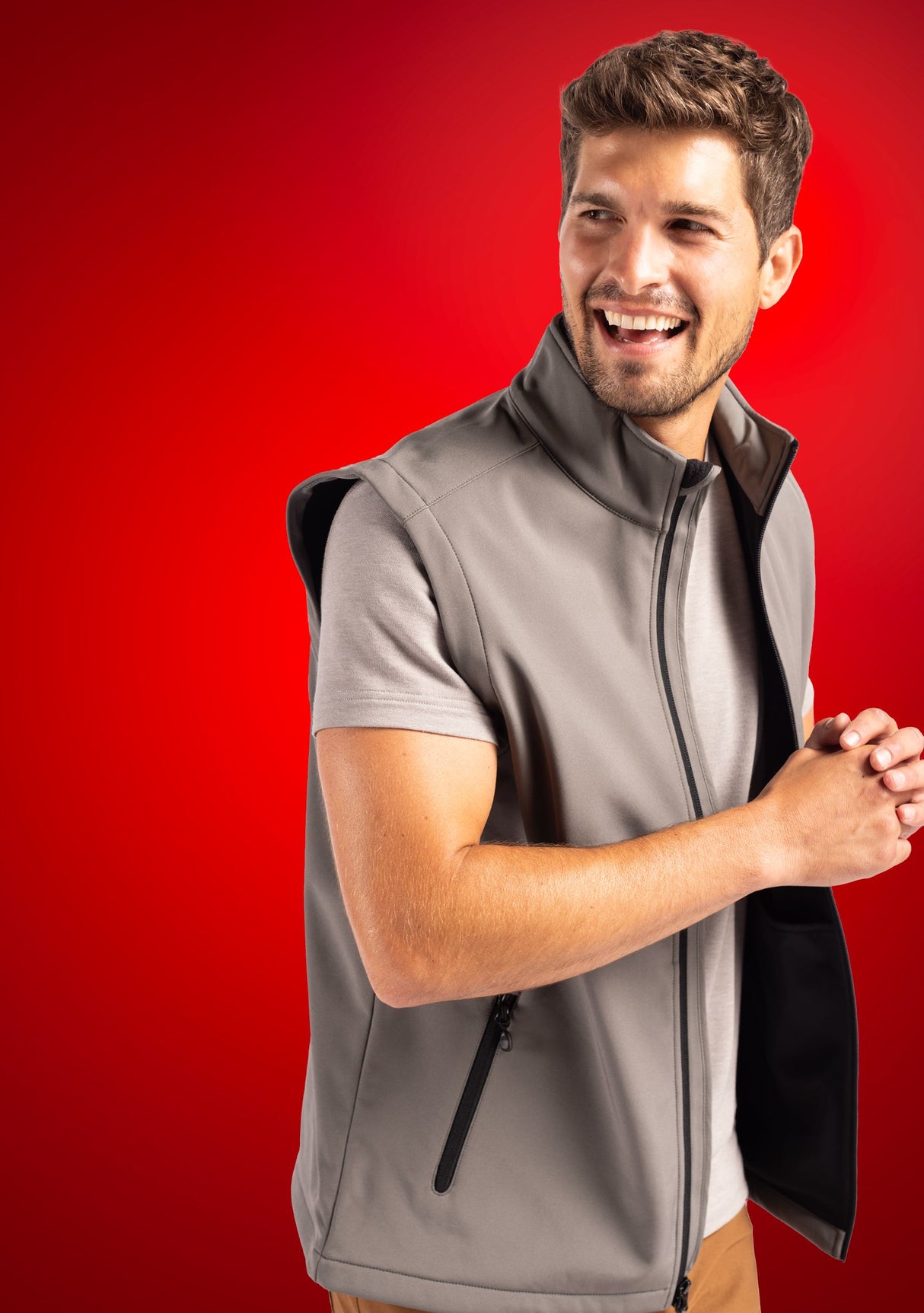 Clique Men's Tempo Recycled Stretch Softshell Full Zip Vest-4