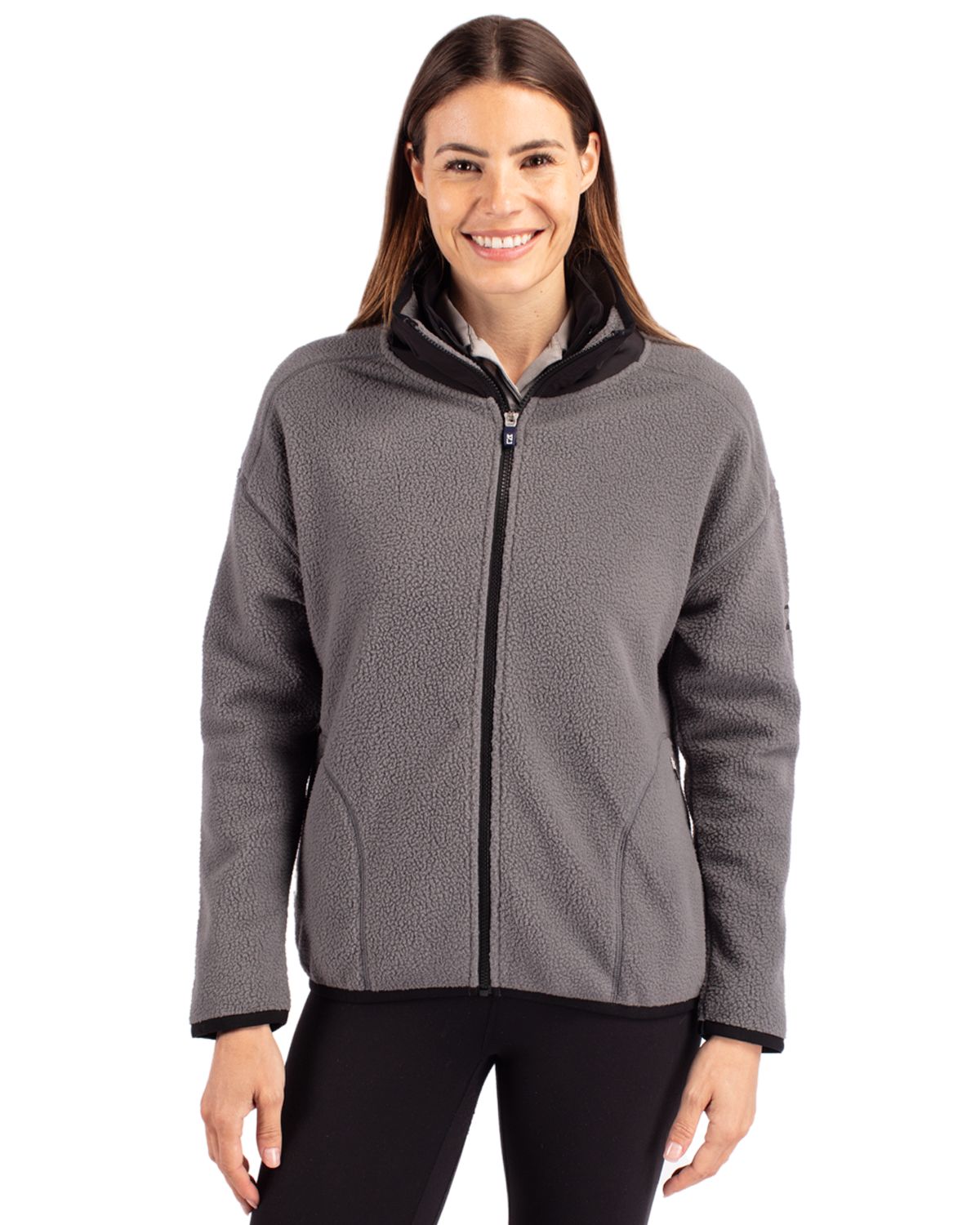 Cutter & Buck Women's Cascade Epic Comfort Recycled Sherpa Fleece Full Zip Jacket-4