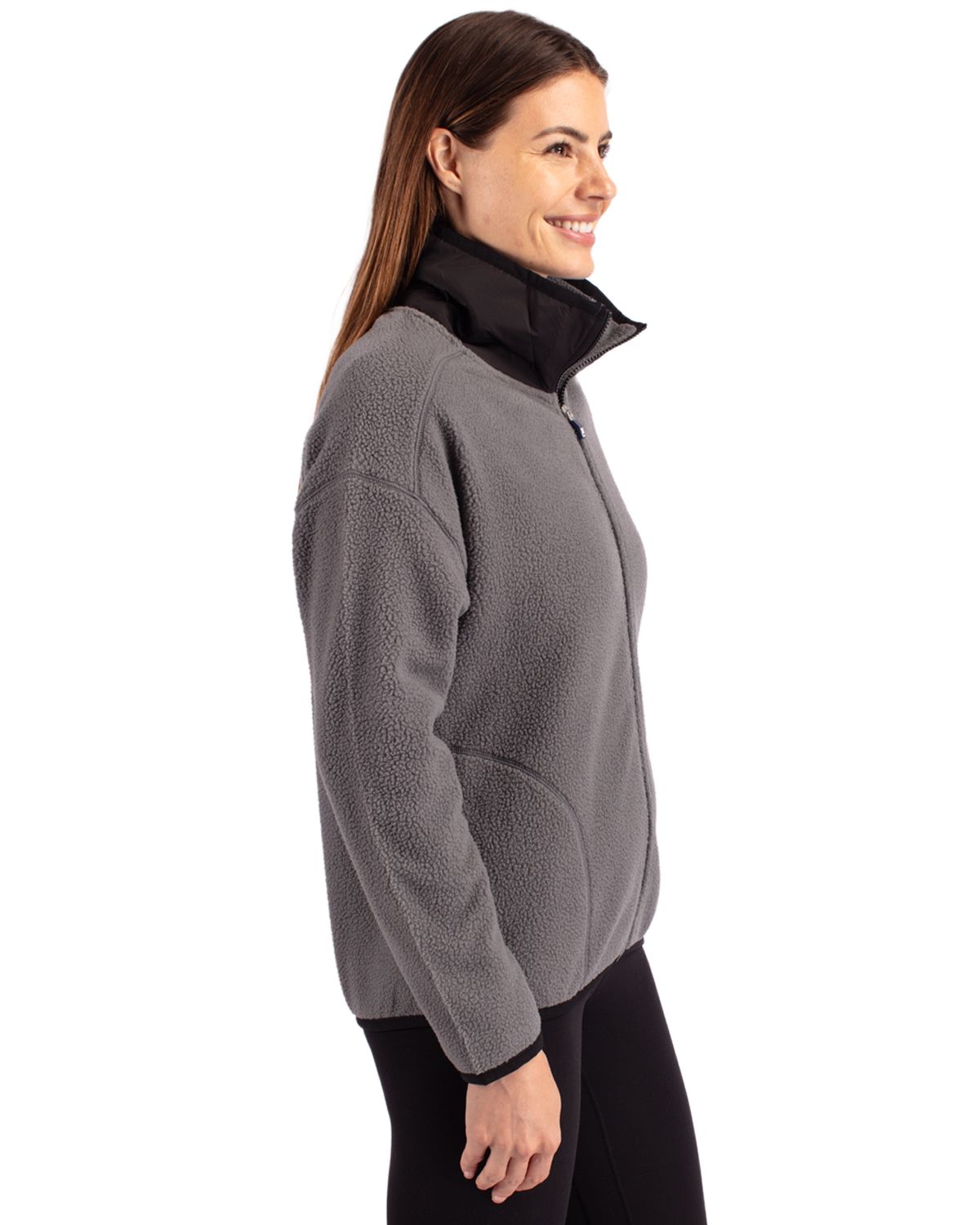 Cutter & Buck Women's Cascade Epic Comfort Recycled Sherpa Fleece Full Zip Jacket-6