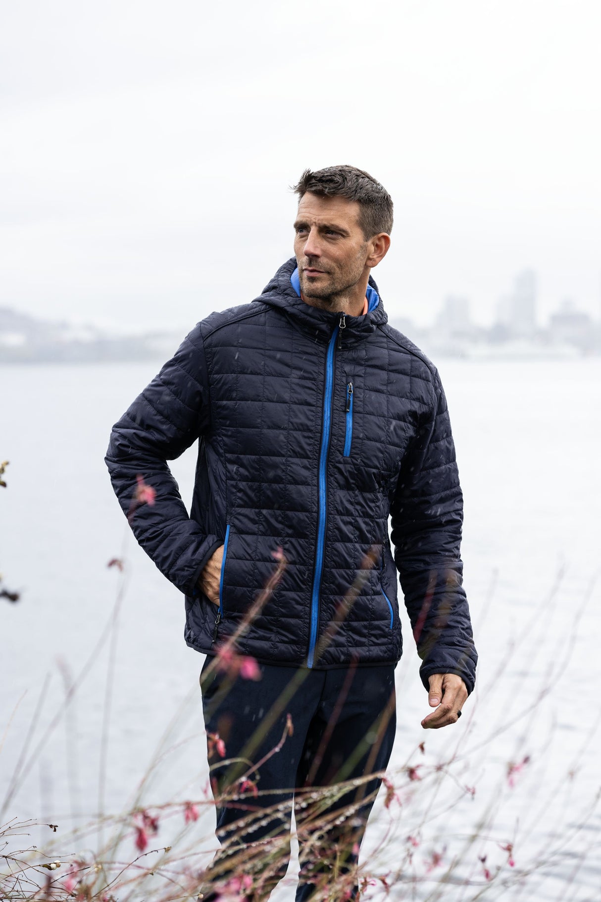 Cutter & Buck Men's Rainier Recycled Insulated Puffer Full Zip Hooded Jacket Jacket-1