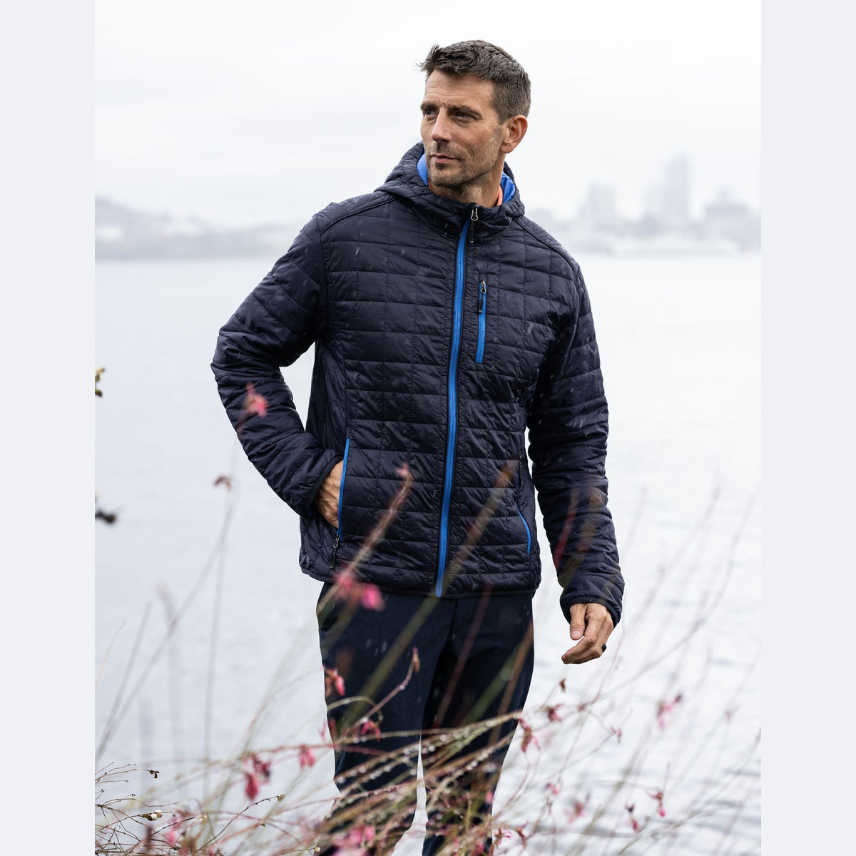 Cutter & Buck Men's Rainier Recycled Insulated Puffer Full Zip Hooded Jacket Jacket-1