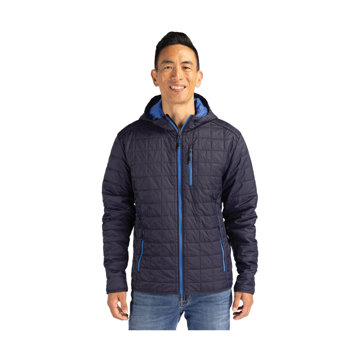 Cutter & Buck Men's Rainier Recycled Insulated Puffer Full Zip Hooded Jacket Jacket-4