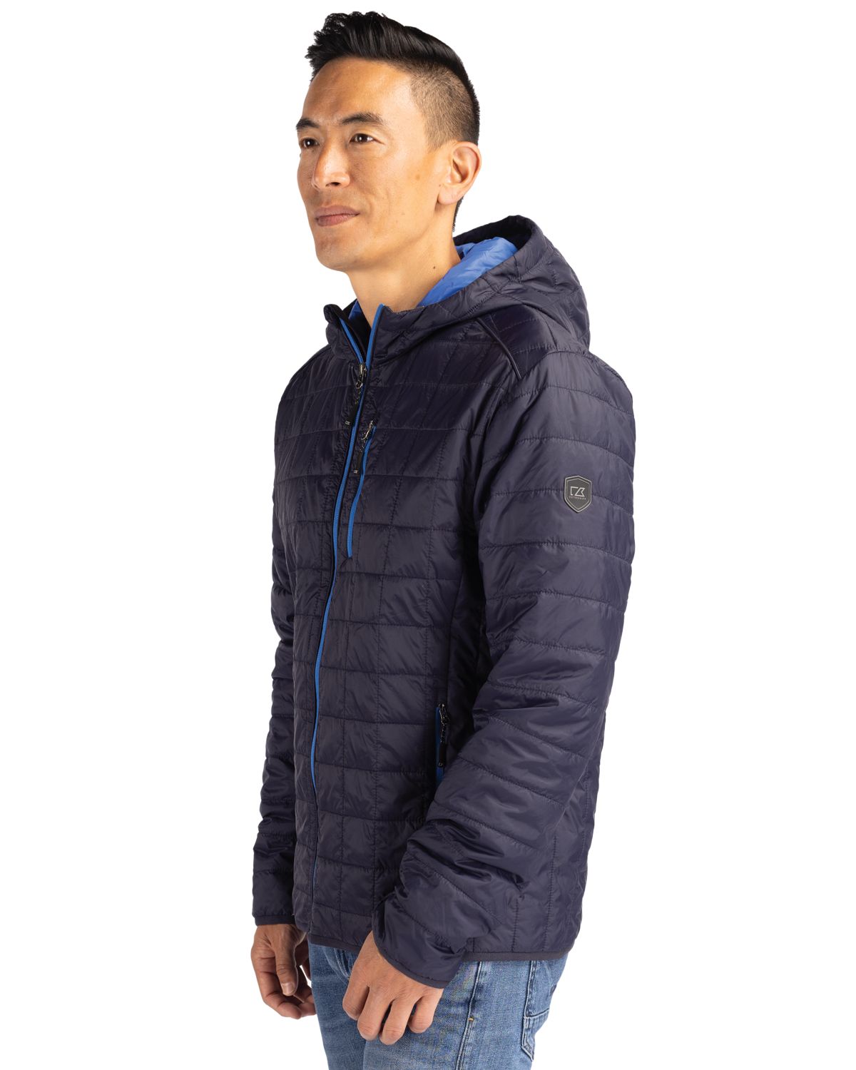 Cutter & Buck Men's Rainier Recycled Insulated Puffer Full Zip Hooded Jacket Jacket-5