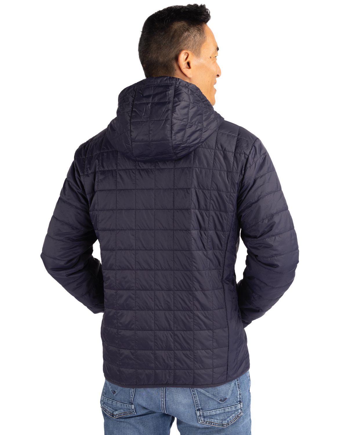 Cutter & Buck Men's Rainier Recycled Insulated Puffer Full Zip Hooded Jacket Jacket-6
