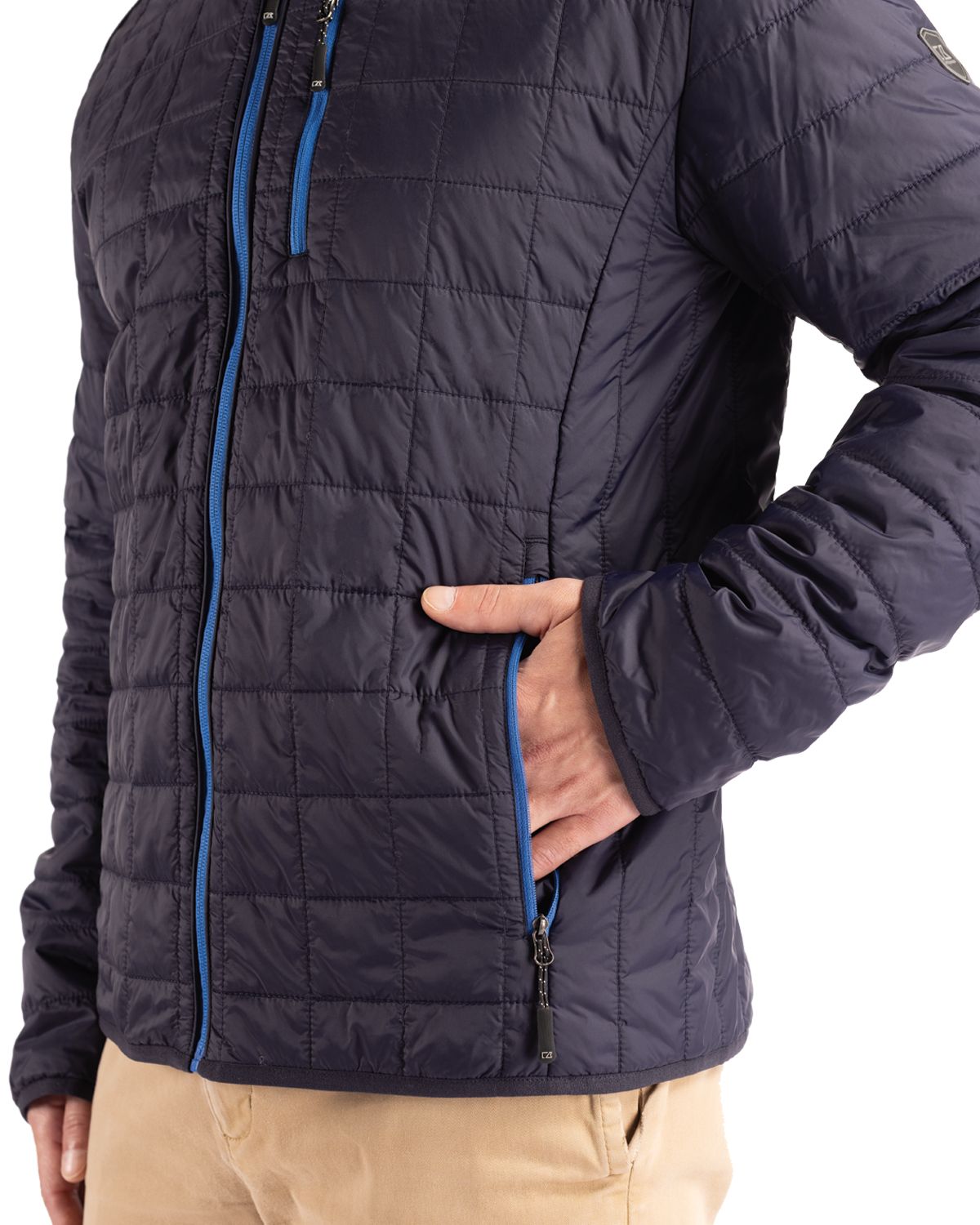 Cutter & Buck Men's Rainier Recycled Insulated Puffer Full Zip Hooded Jacket Jacket-11