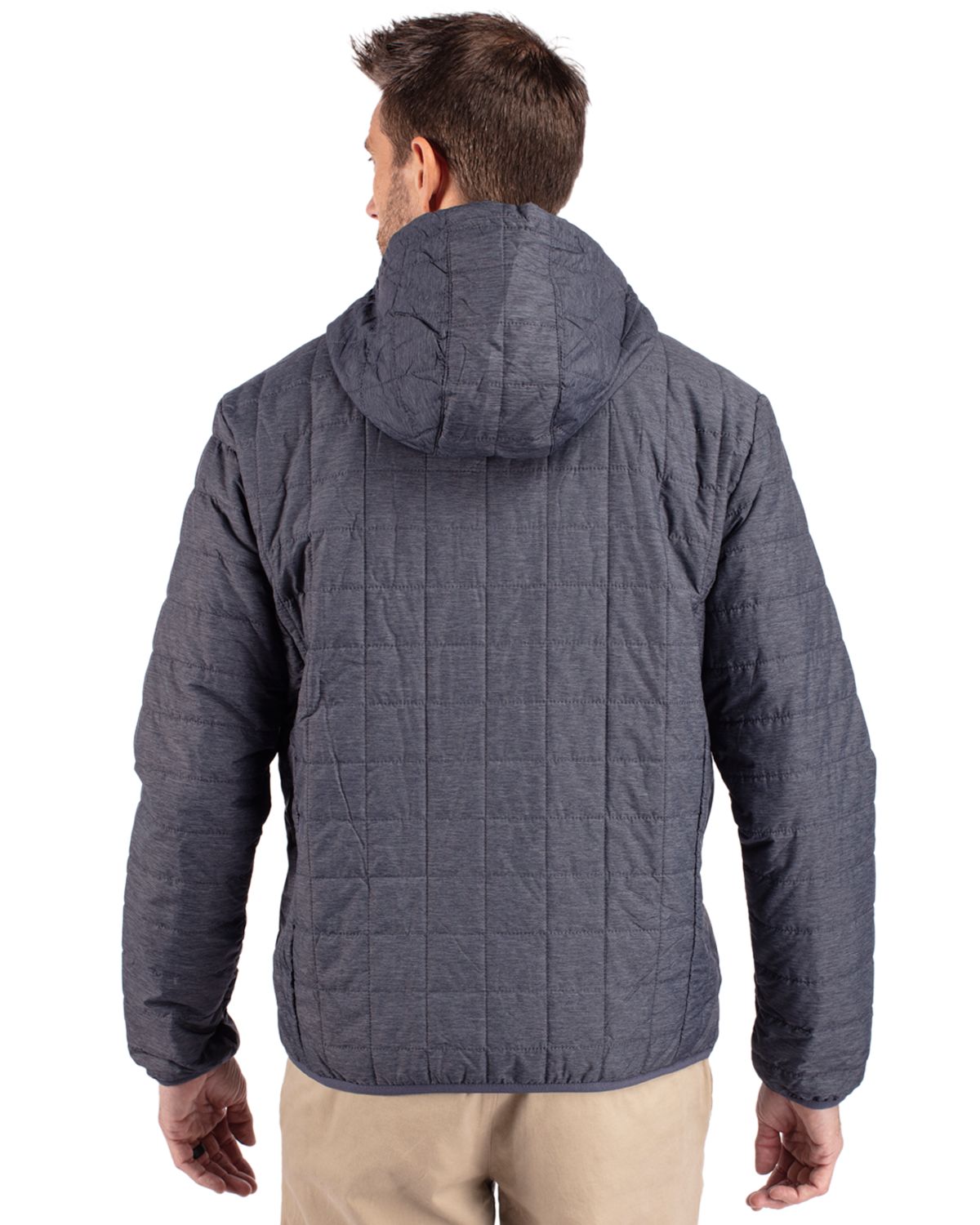 Cutter & Buck Men's Rainier Recycled Insulated Puffer Full Zip Hooded Jacket Jacket-5