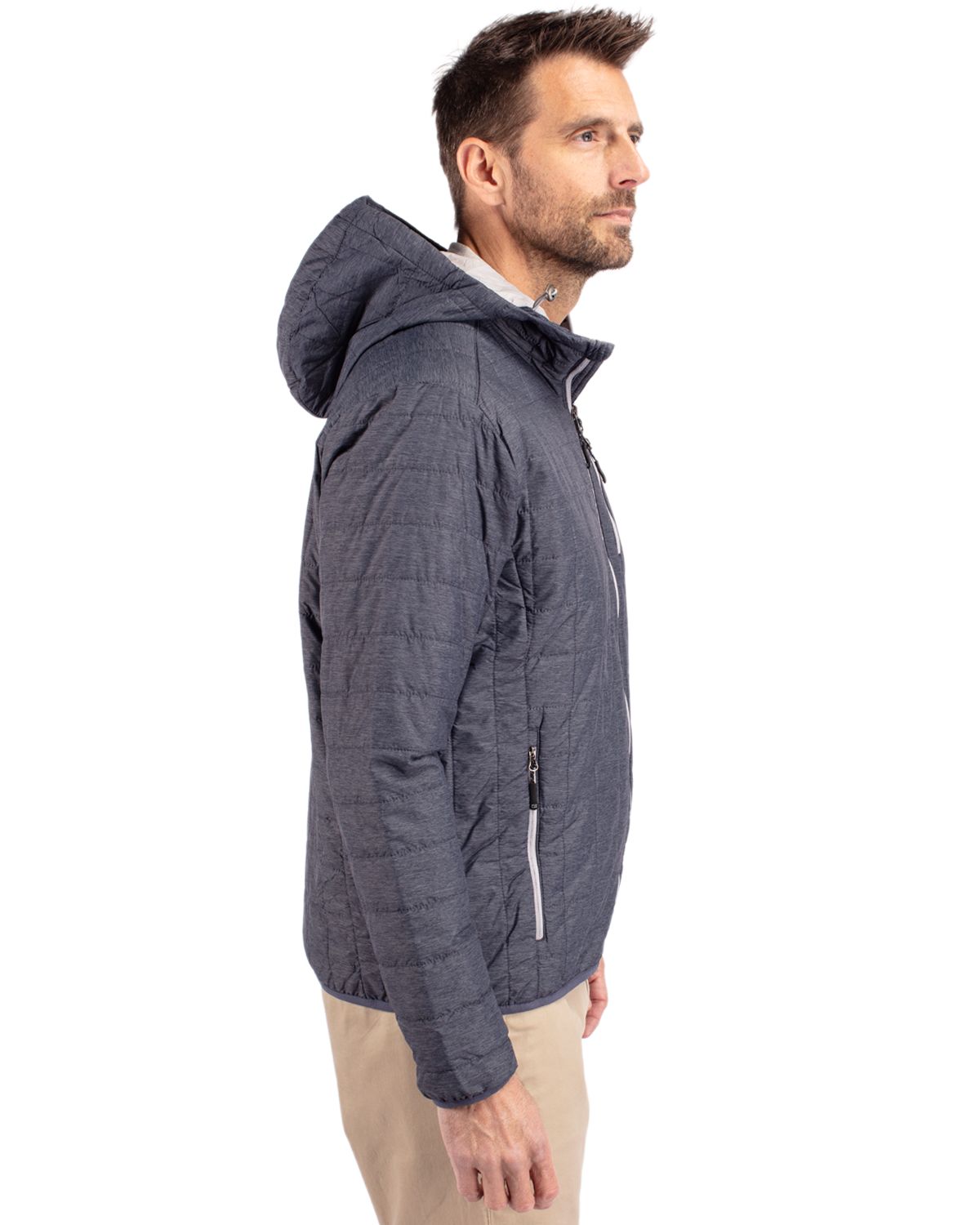 Cutter & Buck Men's Rainier Recycled Insulated Puffer Full Zip Hooded Jacket Jacket-6