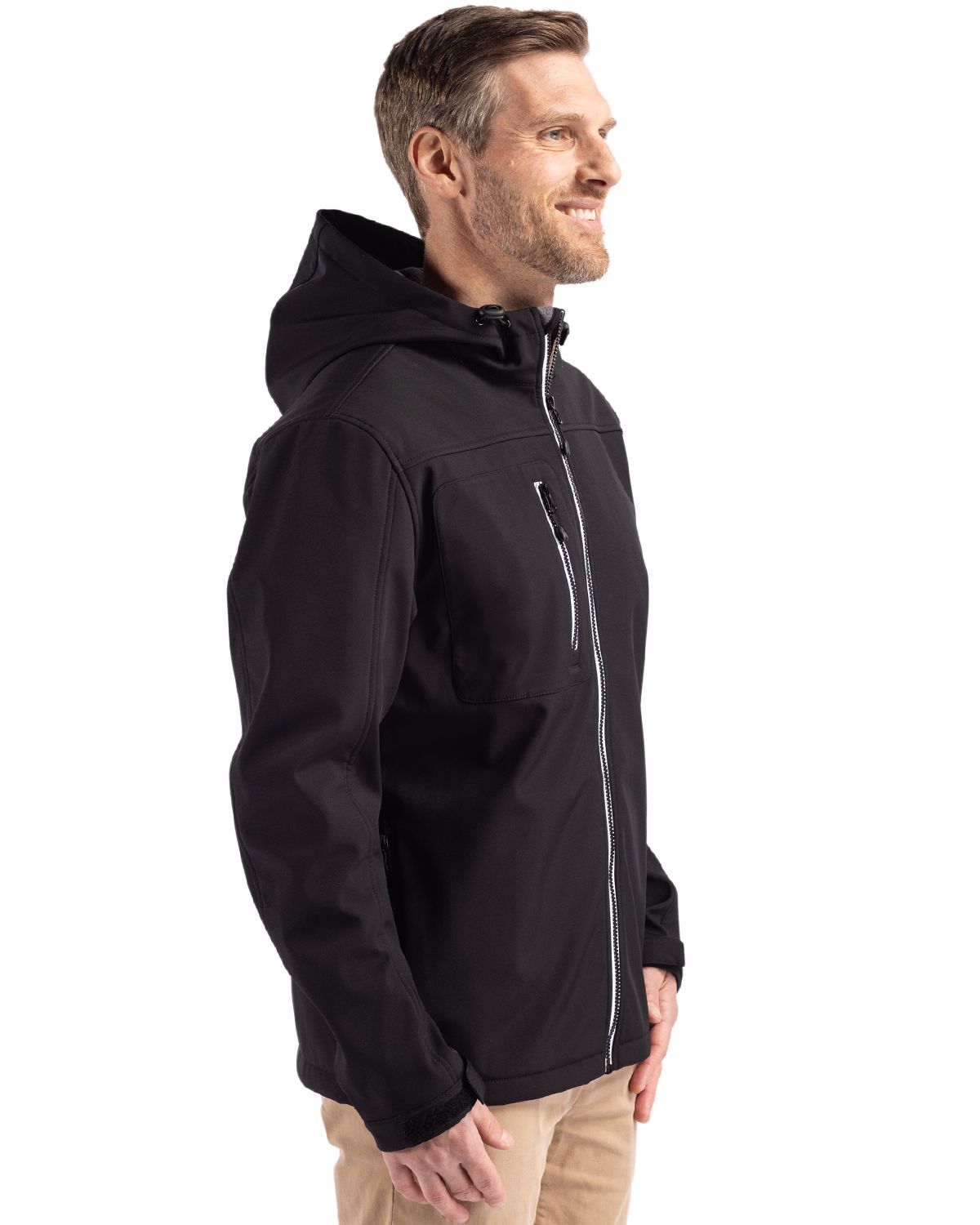 Clique Men's Telemark Recycled Stretch Softshell Full Zip Hooded Jacket-7