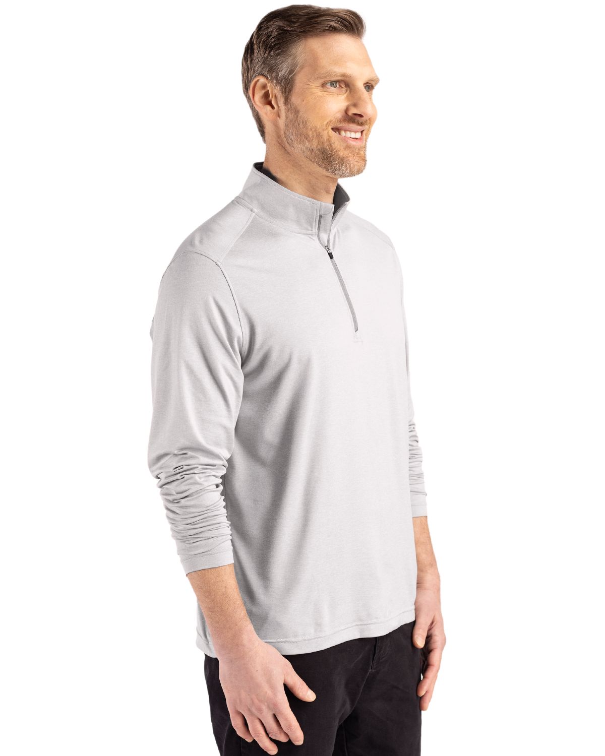 Cutter & Buck Men's Coastline Recycled Double Peached Quarter Zip Pullover-5