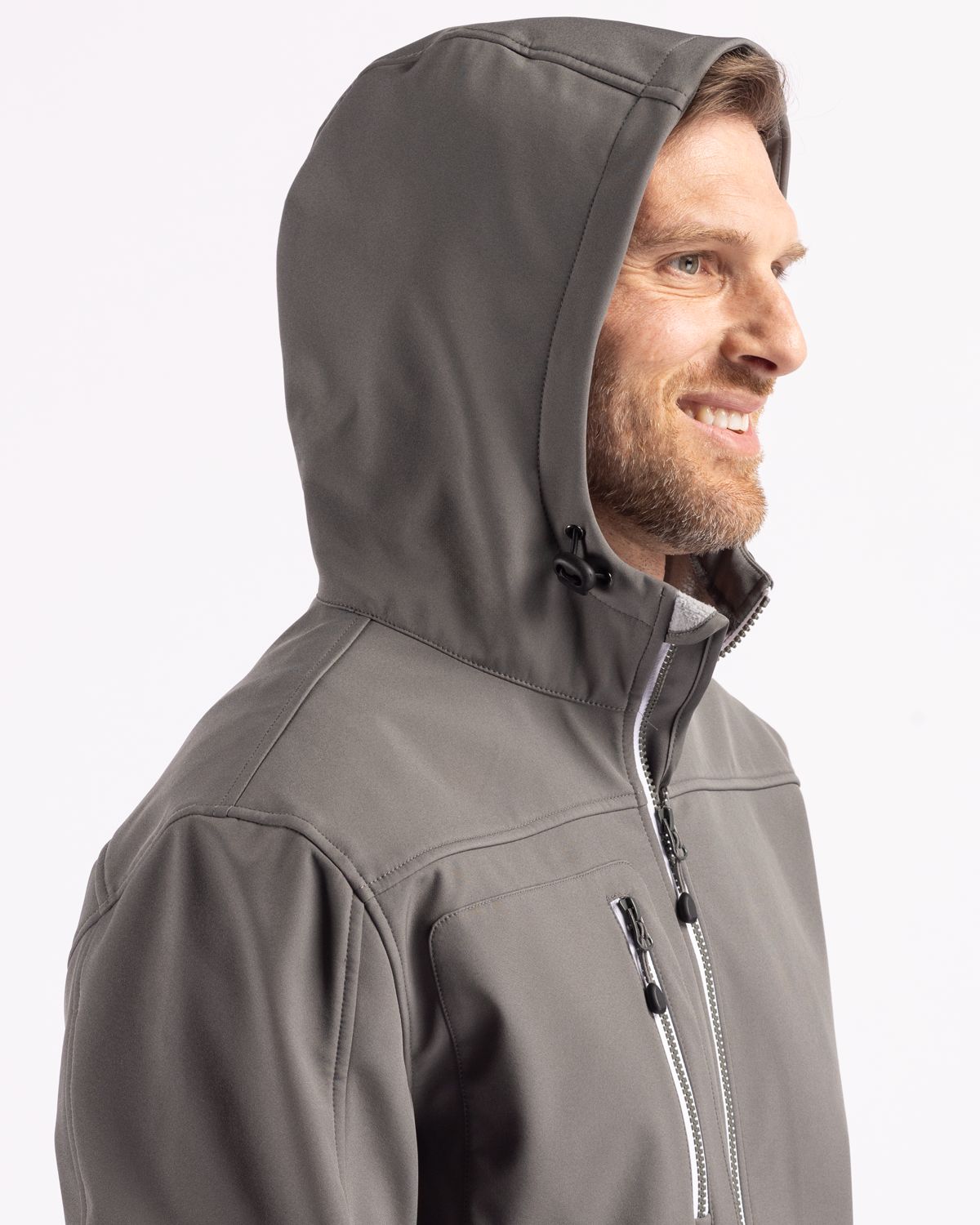 Clique Men's Telemark Recycled Stretch Softshell Full Zip Hooded Jacket-4