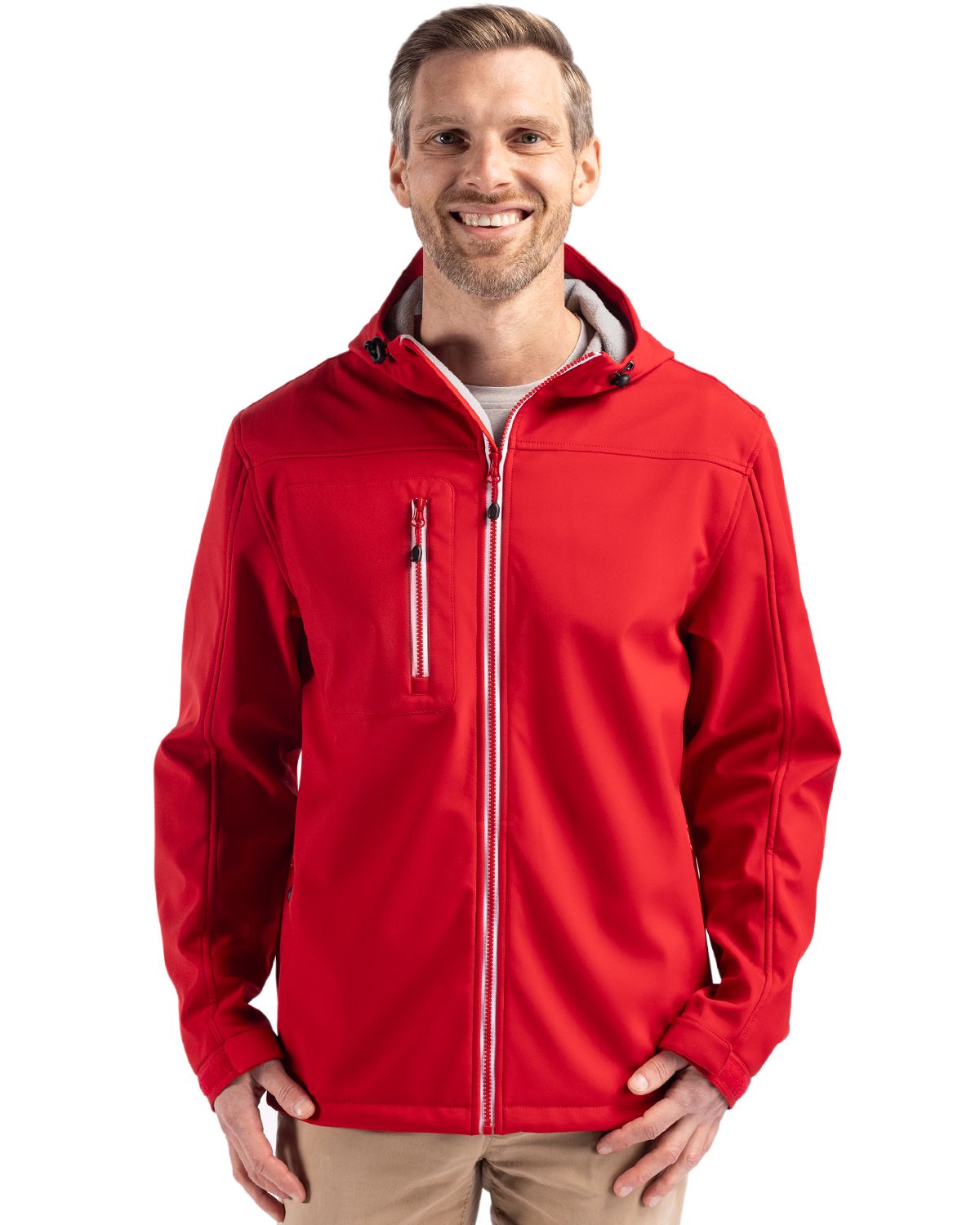 Clique Men's Telemark Recycled Stretch Softshell Full Zip Hooded Jacket-1
