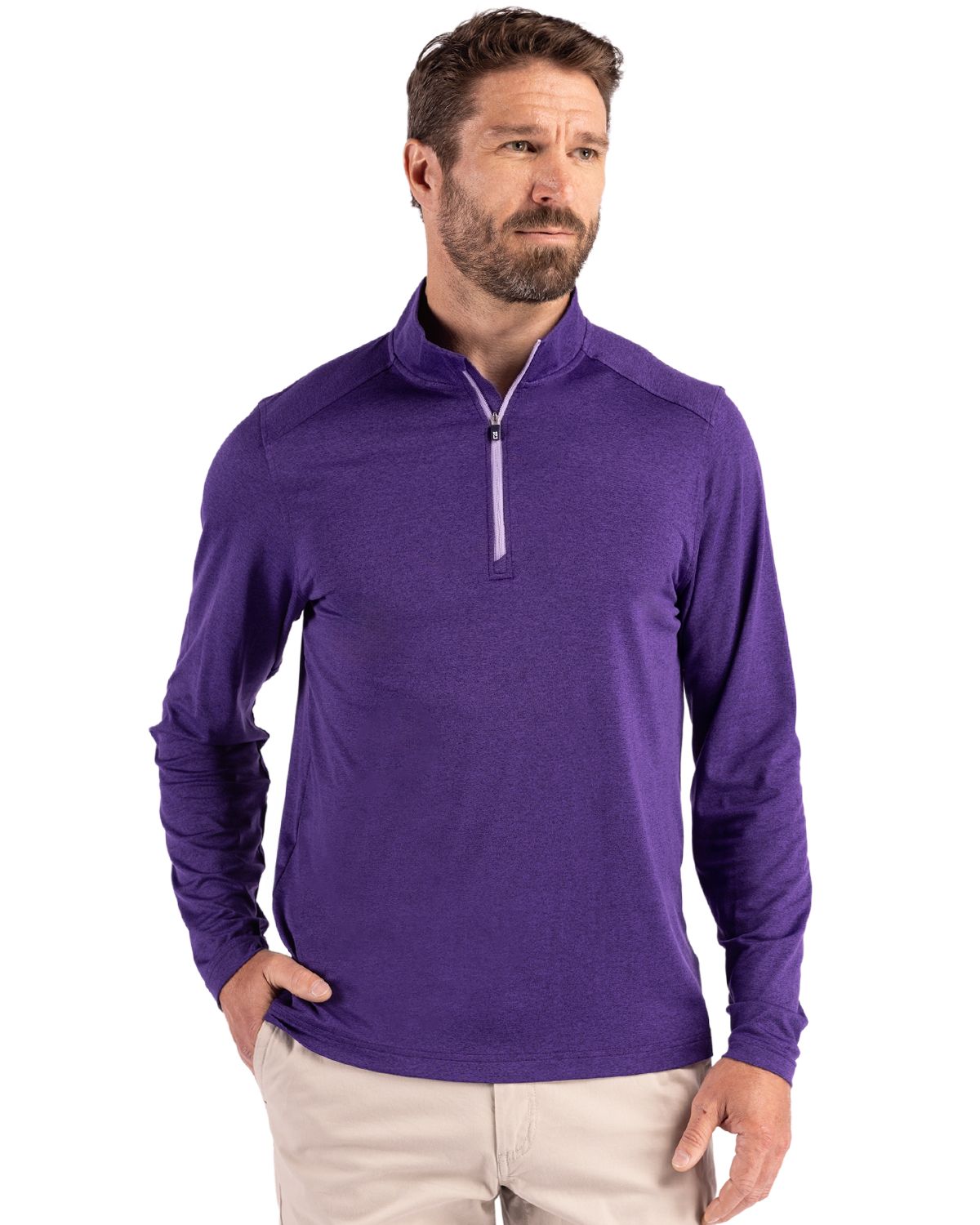 Cutter & Buck Men's Coastline Recycled Double Peached Quarter Zip Pullover-5