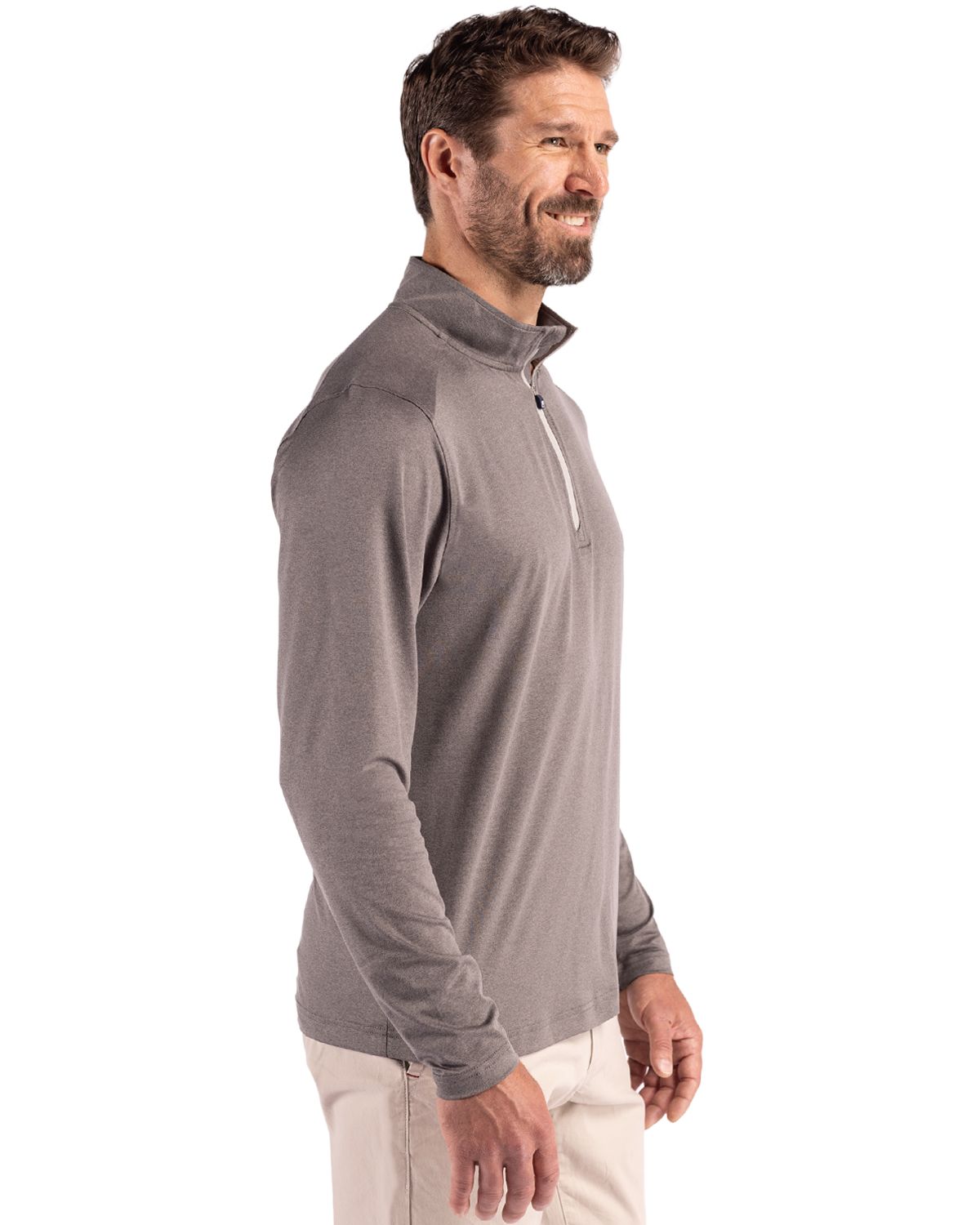 Cutter & Buck Men's Coastline Recycled Double Peached Quarter Zip Pullover-3