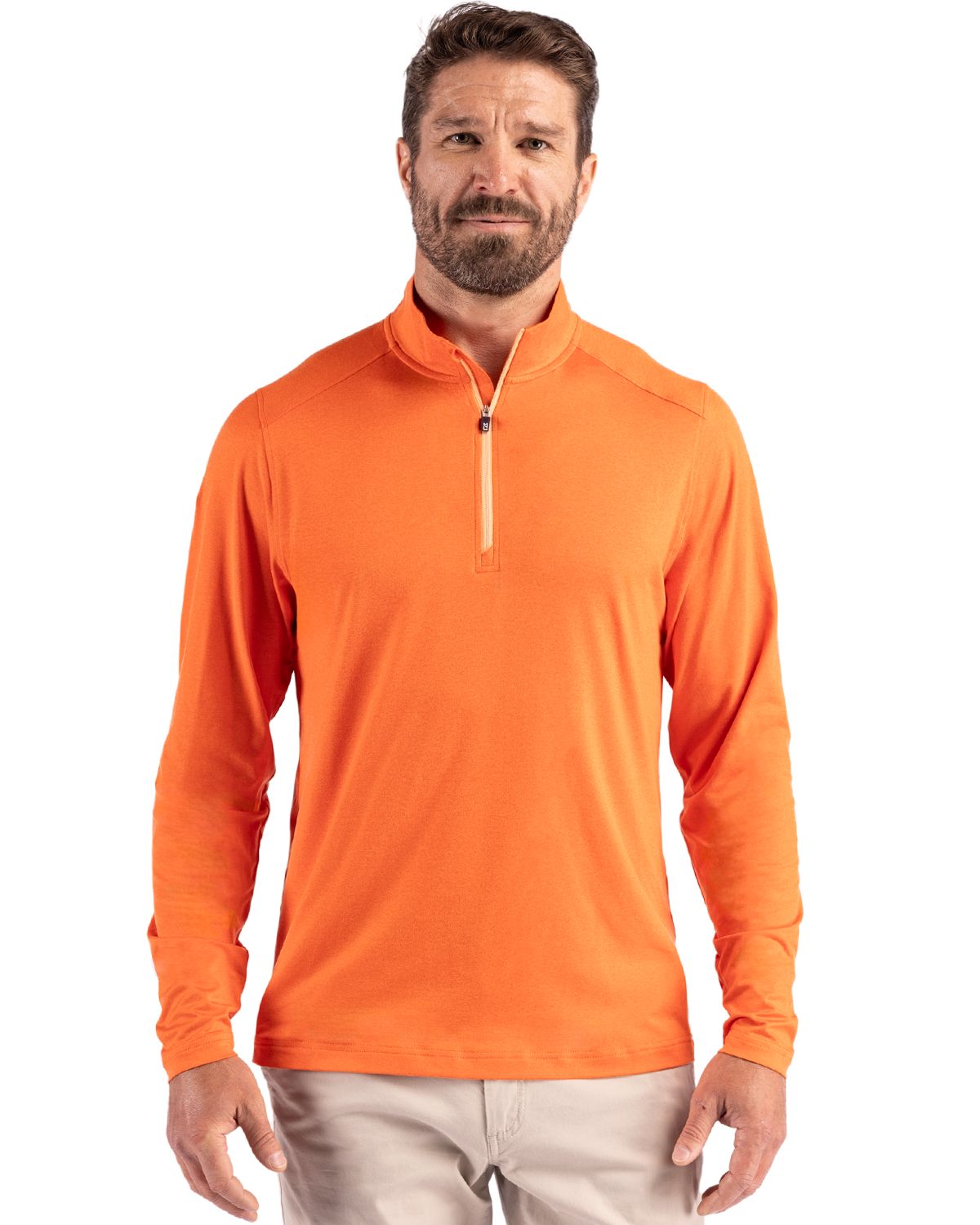 Cutter & Buck Men's Coastline Recycled Double Peached Quarter Zip Pullover-1