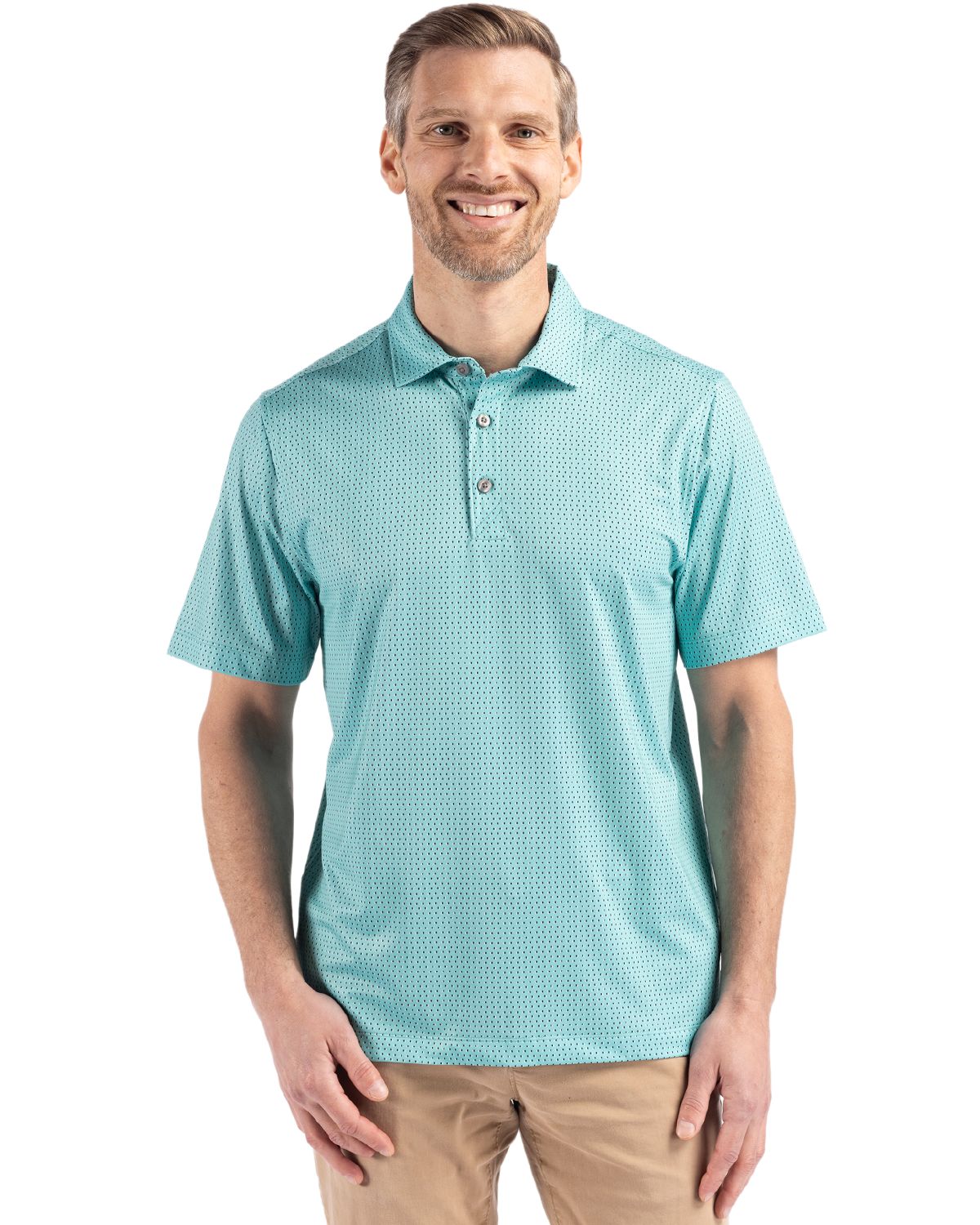 Cutter & Buck Men's Pike Recycled Shadow Check Print Polo-4