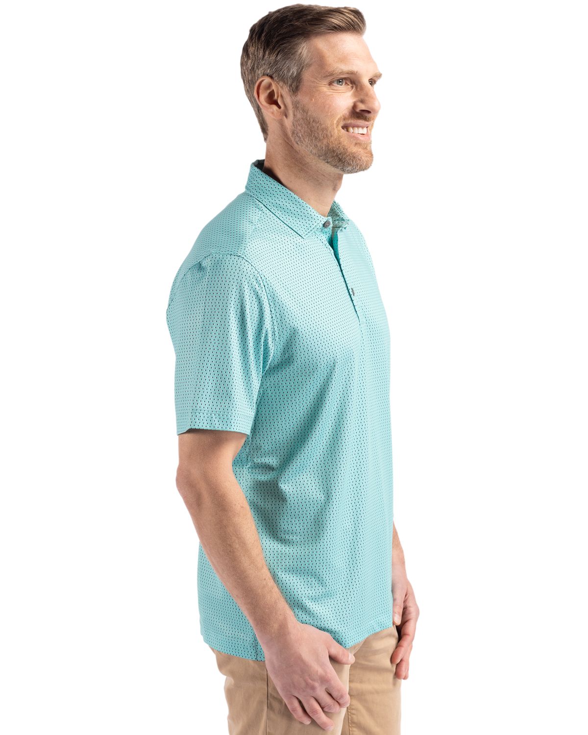Cutter & Buck Men's Pike Recycled Shadow Check Print Polo-6