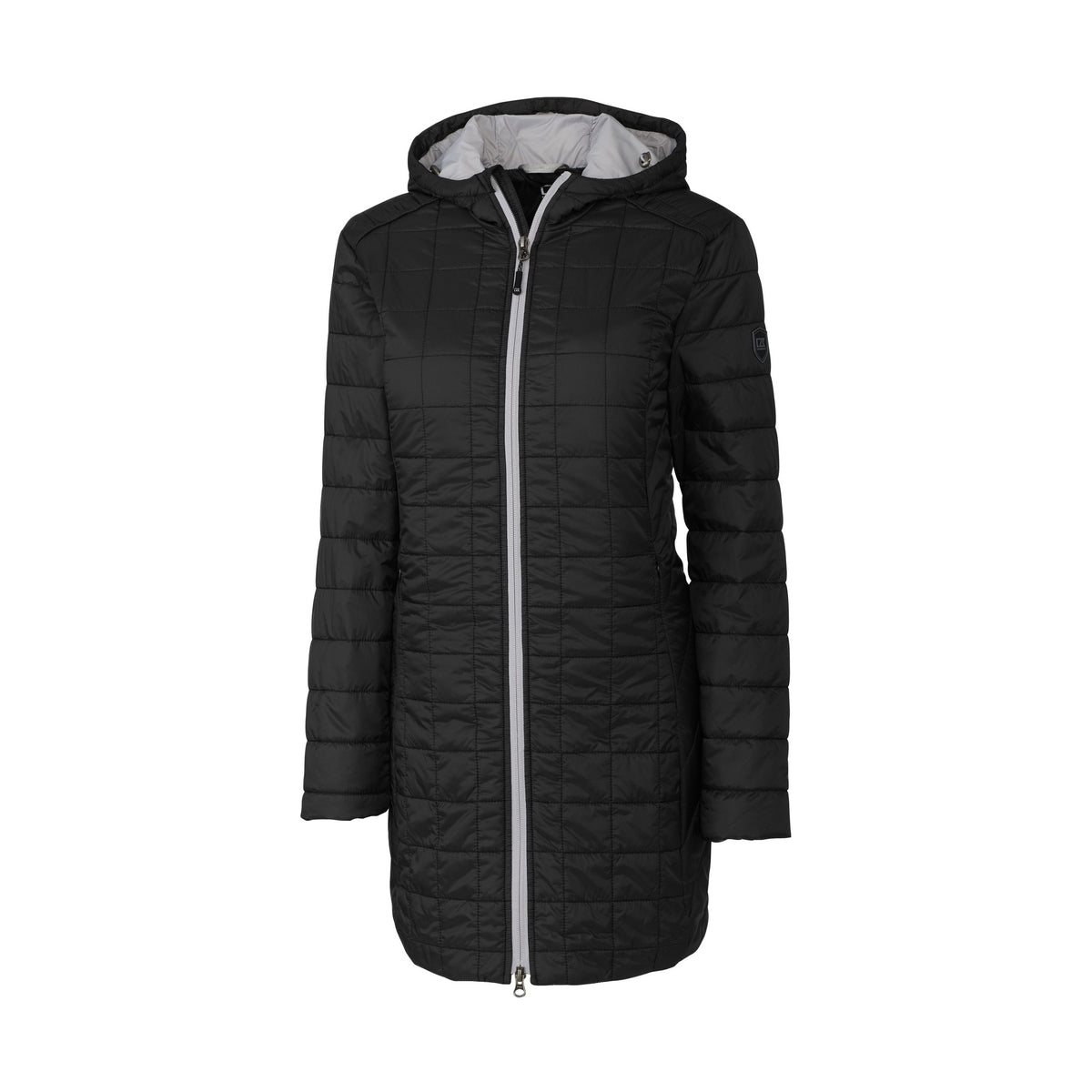 Cutter & Buck Women's Rainier Recycled Insulated Puffer Full Zip Hooded Long Coat-3