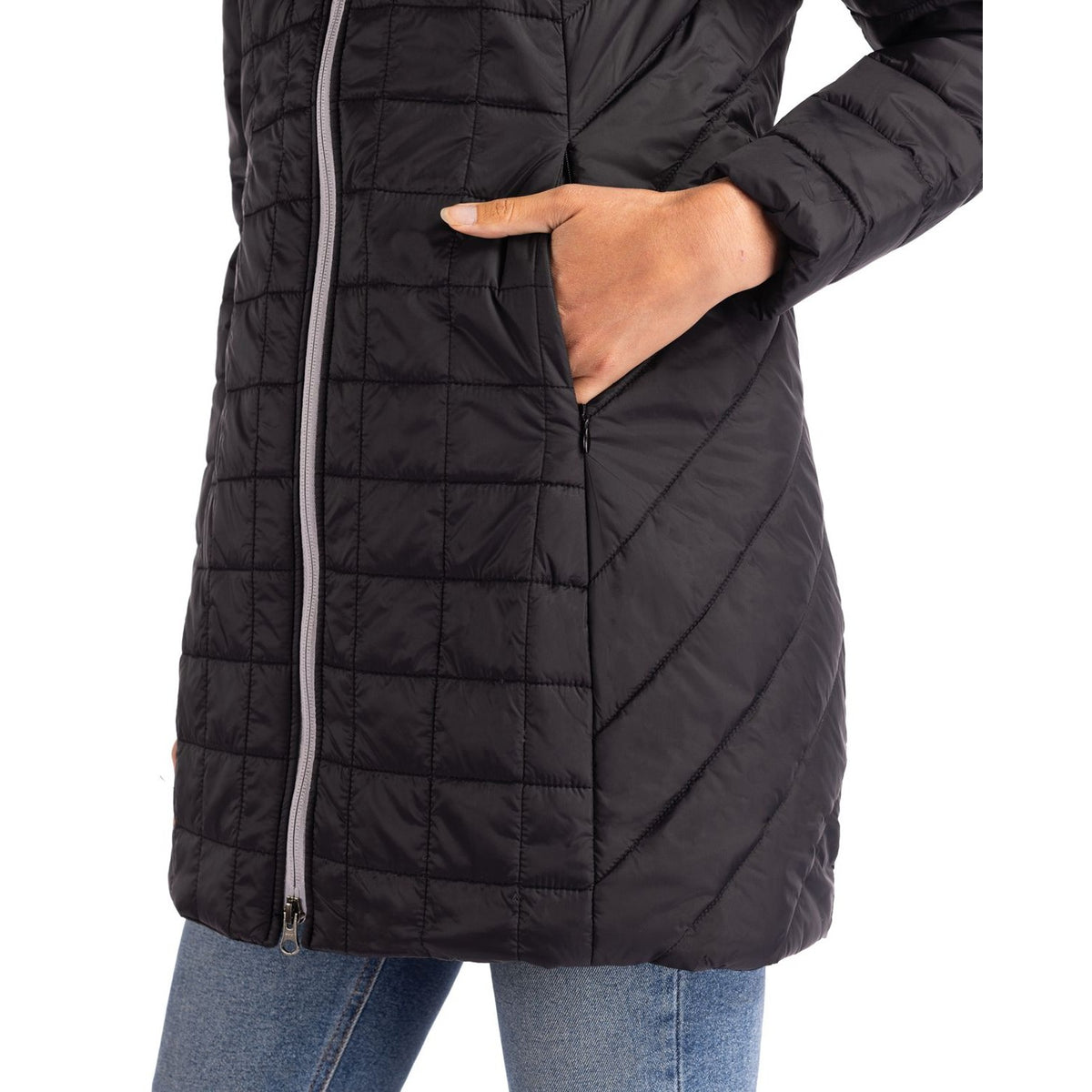 Cutter & Buck Women's Rainier Recycled Insulated Puffer Full Zip Hooded Long Coat-12