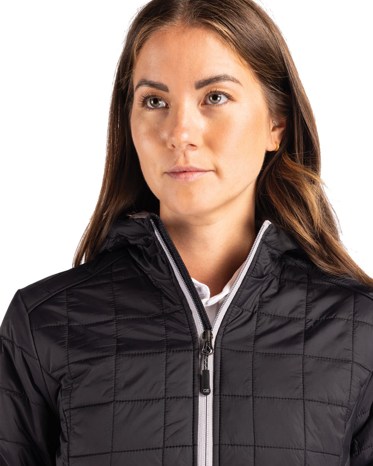 Cutter & Buck Women's Rainier Recycled Insulated Puffer Full Zip Hooded Long Coat-13