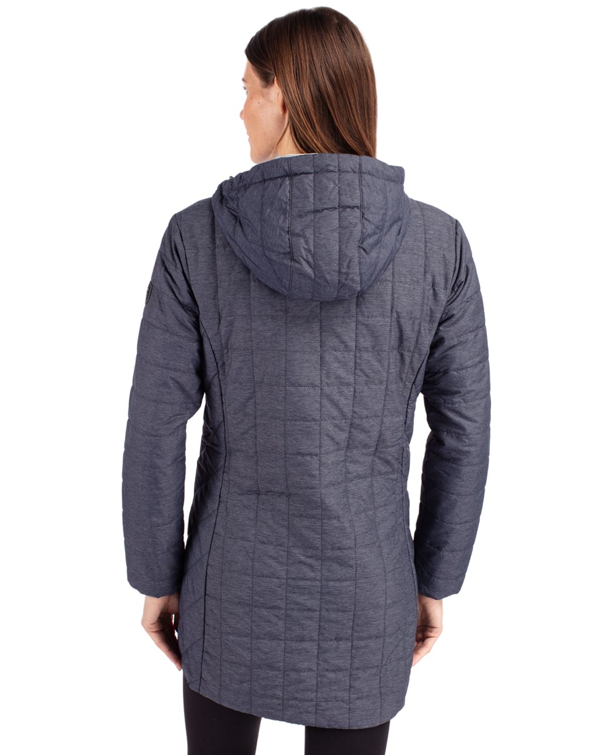 Cutter & Buck Women's Rainier Recycled Insulated Puffer Full Zip Hooded Long Coat-4