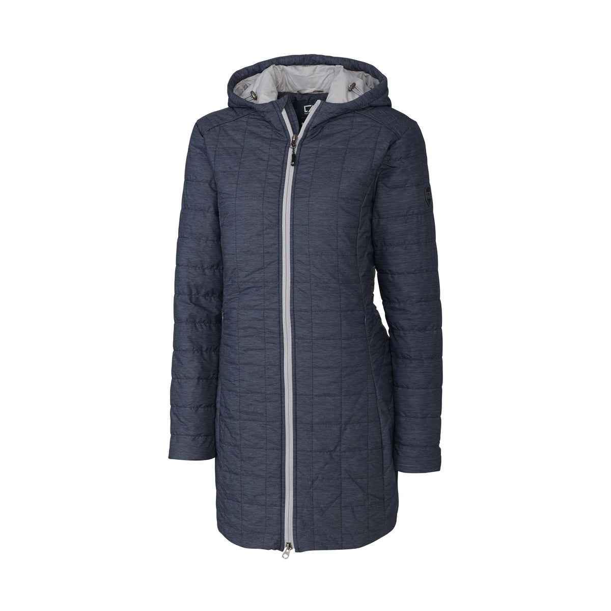 Cutter & Buck Women's Rainier Recycled Insulated Puffer Full Zip Hooded Long Coat-8