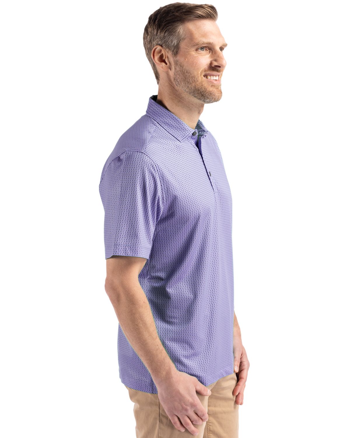 Cutter & Buck Men's Pike Recycled Shadow Check Print Polo-6