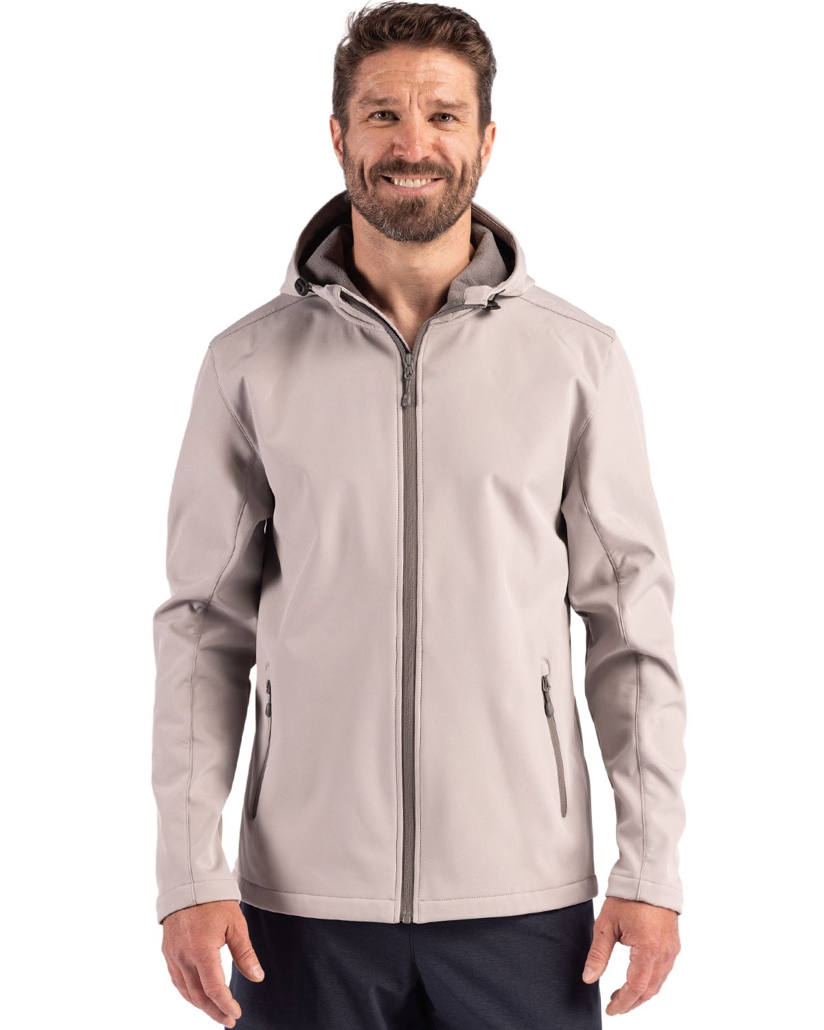 Clique Men's Tempo Recycled Stretch Softshell Full Zip Hooded Jacket-1