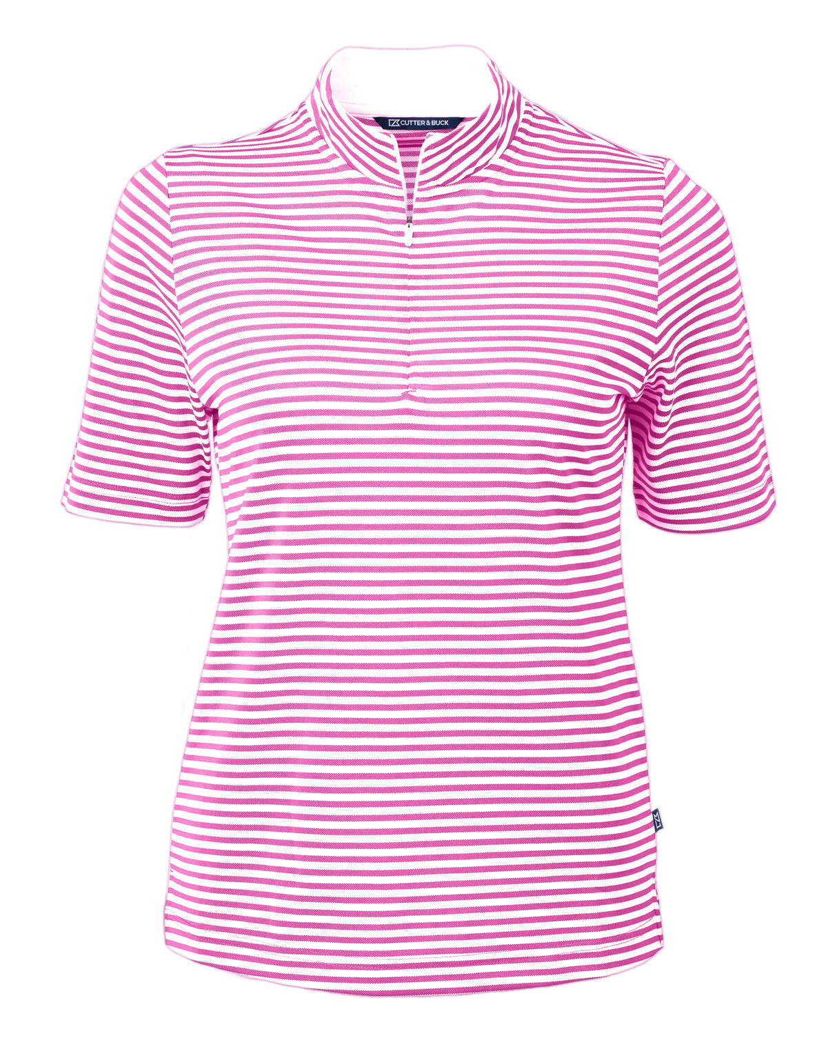 Cutter & Buck Women's Virtue Recycled Stripe Featherlight Pique Half Zip-3
