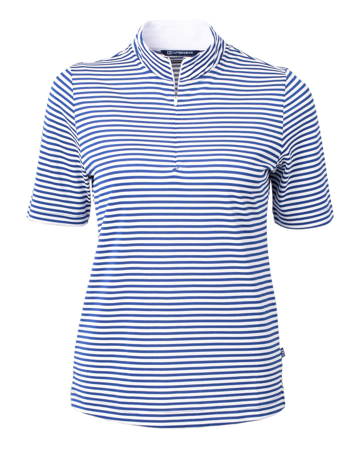 Cutter & Buck Women's Virtue Recycled Stripe Featherlight Pique Half Zip-4