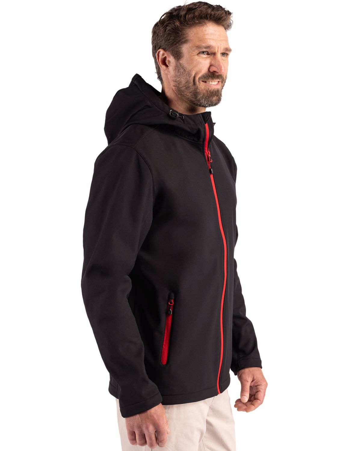 Clique Men's Tempo Recycled Stretch Softshell Full Zip Hooded Jacket-3
