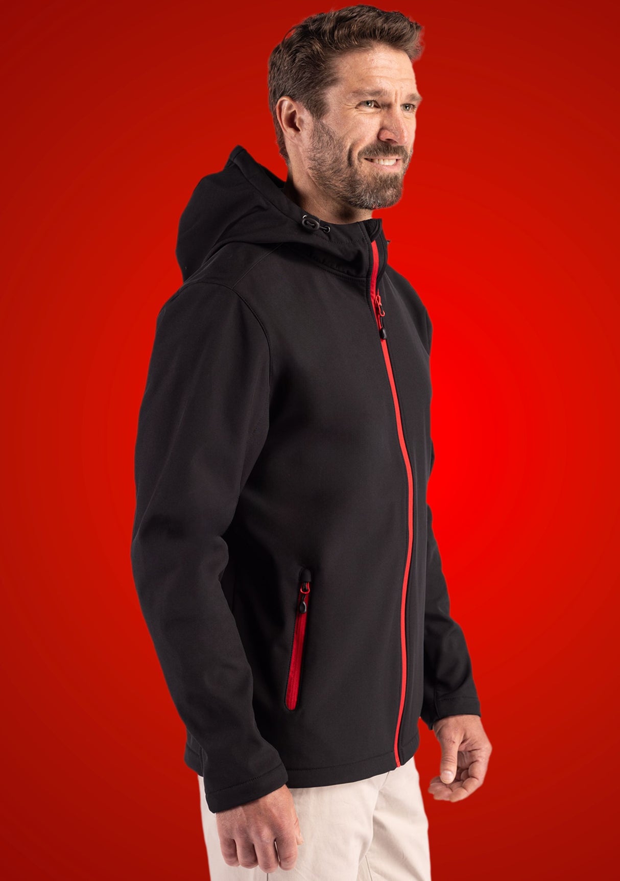 Clique Men's Tempo Recycled Stretch Softshell Full Zip Hooded Jacket-7