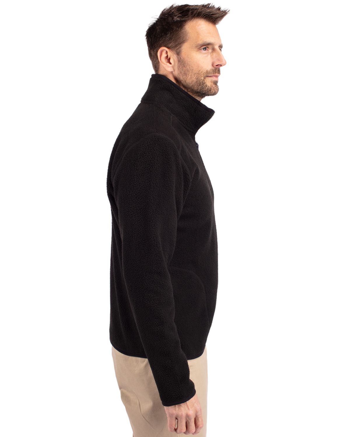 Cutter & Buck Men's Cascade Epic Comfort Recycled Sherpa Fleece Quarter Zip Jacket-7