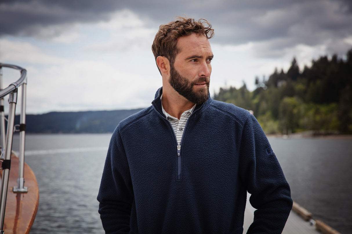Cutter & Buck Men's Cascade Epic Comfort Recycled Sherpa Fleece Quarter Zip Jacket-4
