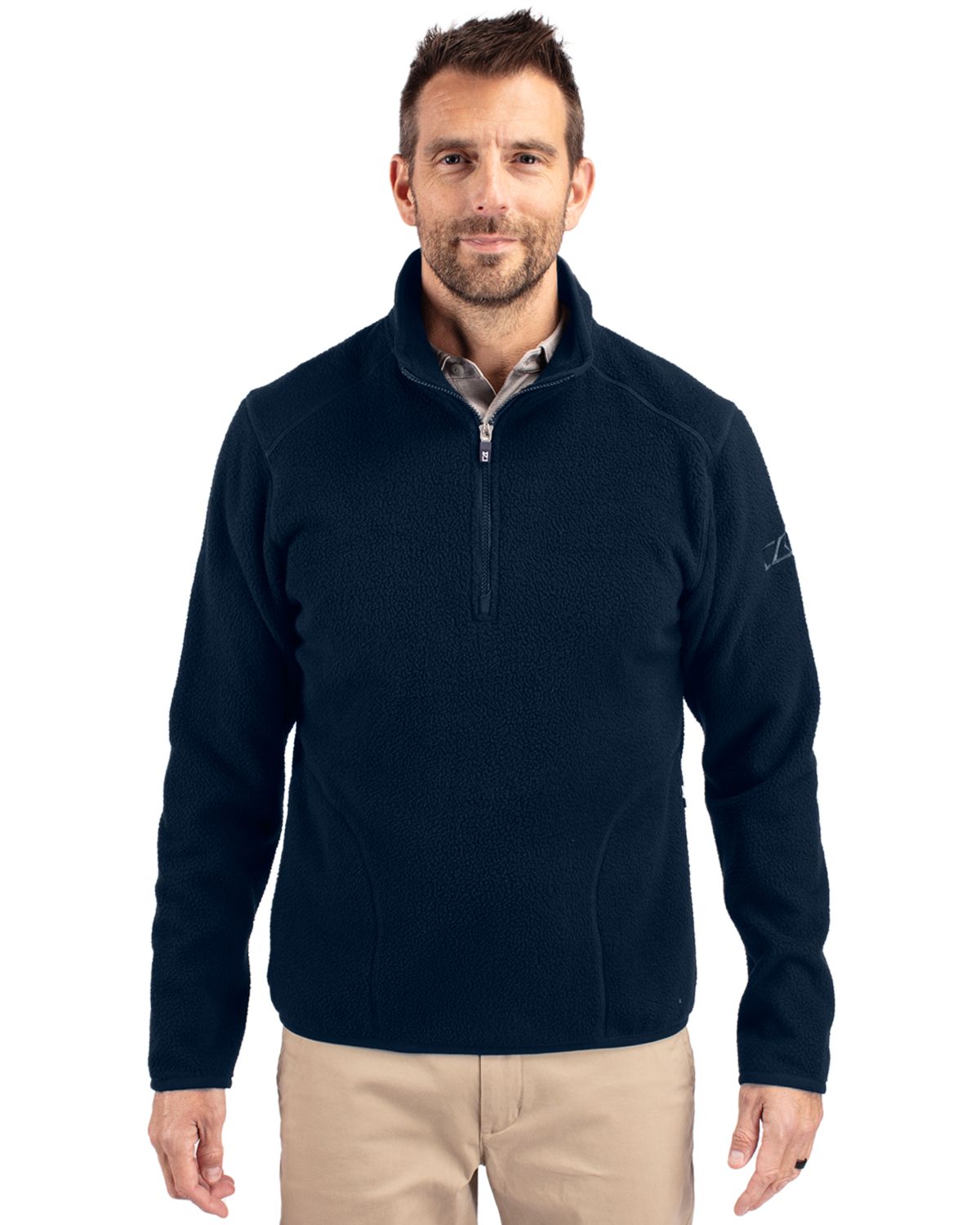 Cutter & Buck Men's Cascade Epic Comfort Recycled Sherpa Fleece Quarter Zip Jacket-5
