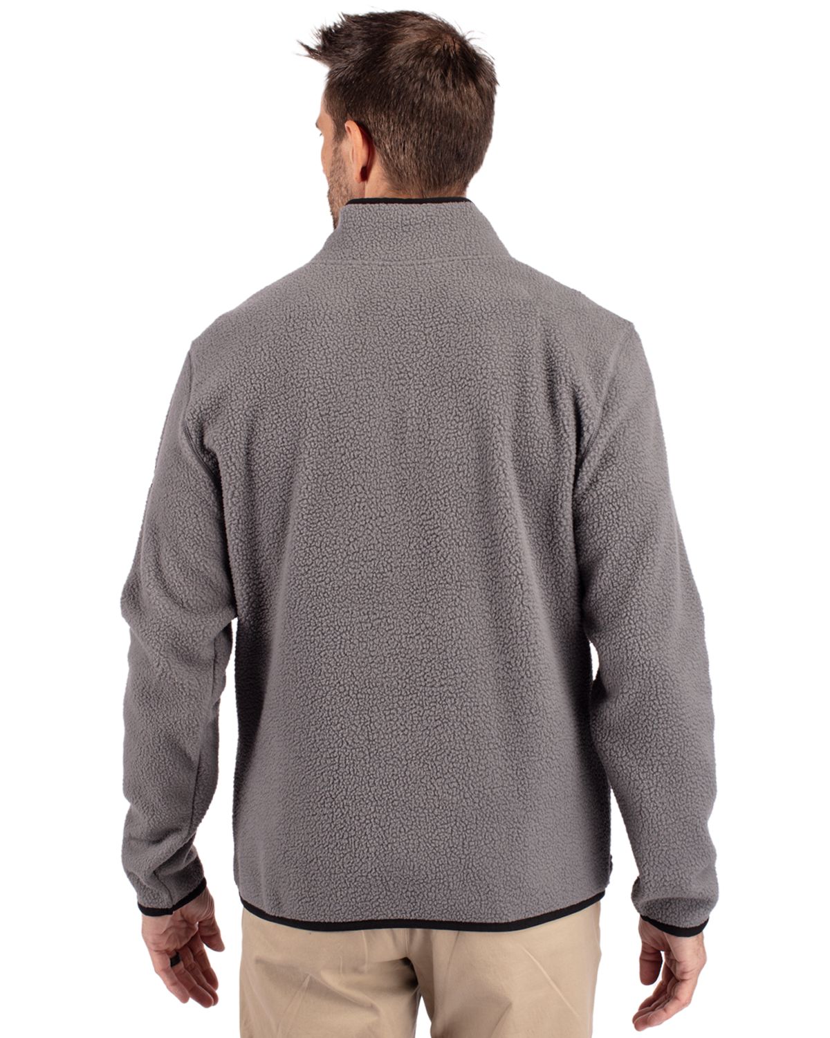 Cutter & Buck Men's Cascade Epic Comfort Recycled Sherpa Fleece Quarter Zip Jacket-3
