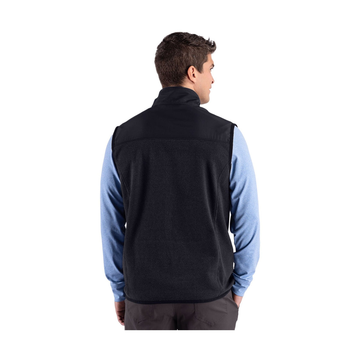 Cutter & Buck Men's Hunts Point Recycled Fleece Hybrid Full Zip Vest-2