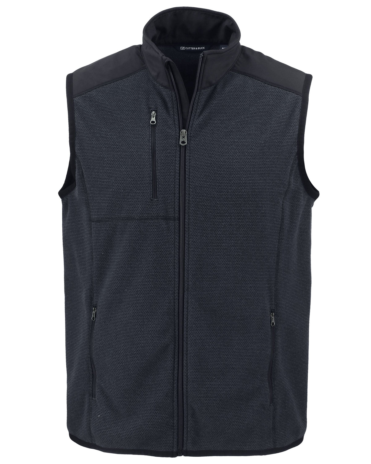 Cutter & Buck Men's Hunts Point Recycled Fleece Hybrid Full Zip Vest-4