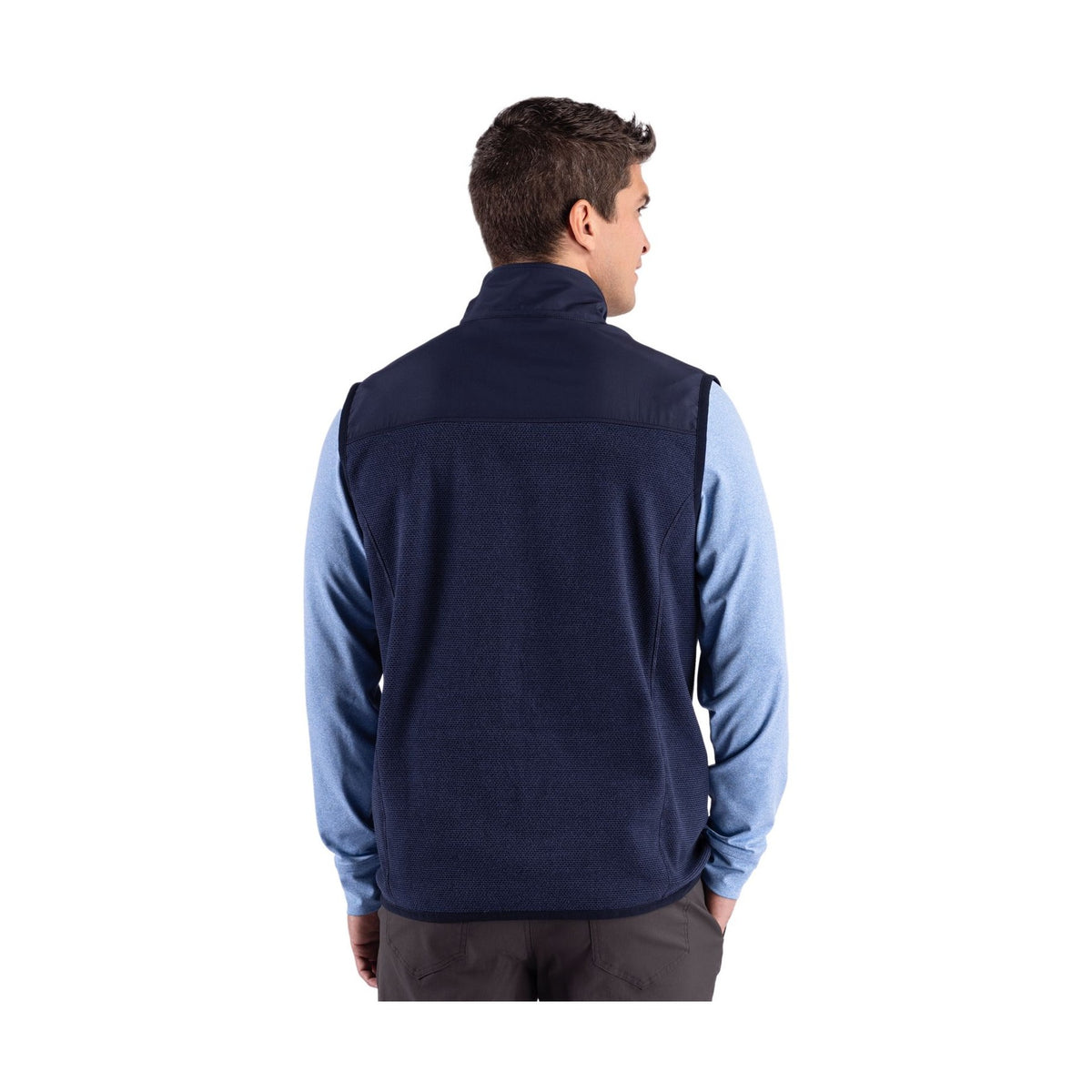 Cutter & Buck Men's Hunts Point Recycled Fleece Hybrid Full Zip Vest-3
