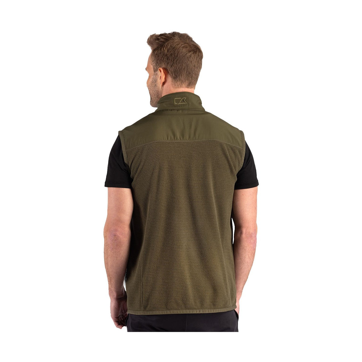 Cutter & Buck Men's Hunts Point Recycled Fleece Hybrid Full Zip Vest-2