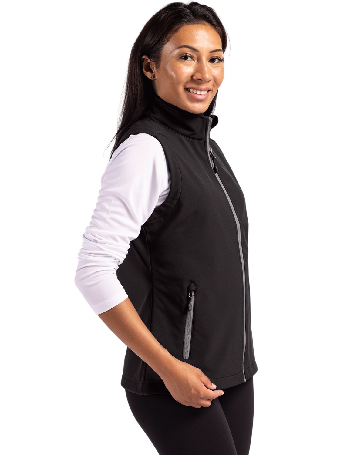 Clique Women's Tempo Recycled Stretch Softshell Full Zip Vest-3